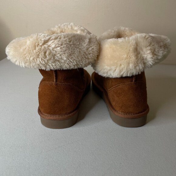 Macy's Style & Co Brown Suede Leather Faux Fur Lined Boots Size 7 - Picture 12 of 16
